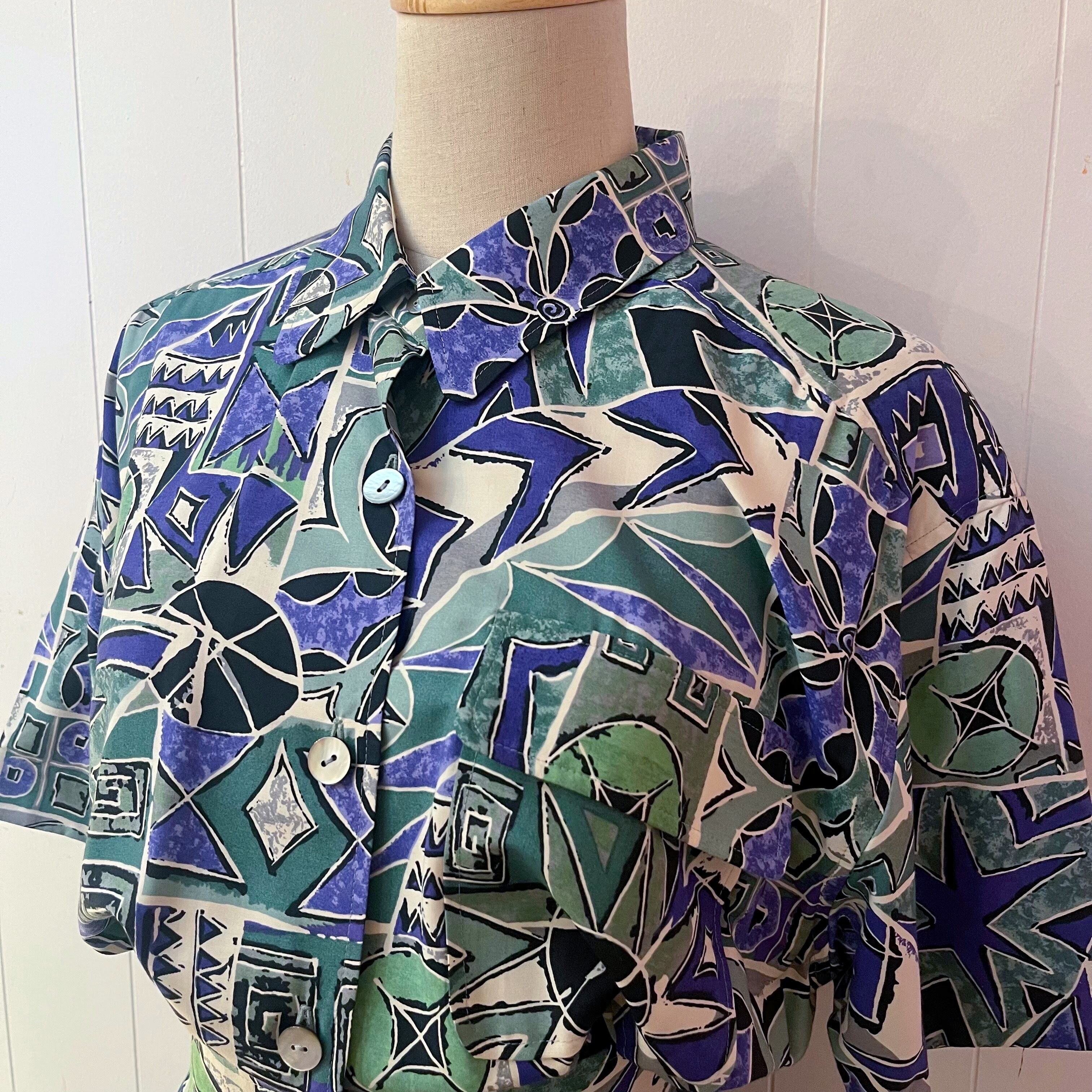 geometric front button one-piece