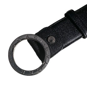 BVLGARI black leather belt “BVLGARI BVLGARI”
