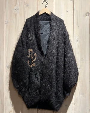【a.k.a.C.a.k.a vintage】 Artistic Flower Patch Vintage Loose Mohair Cardigan