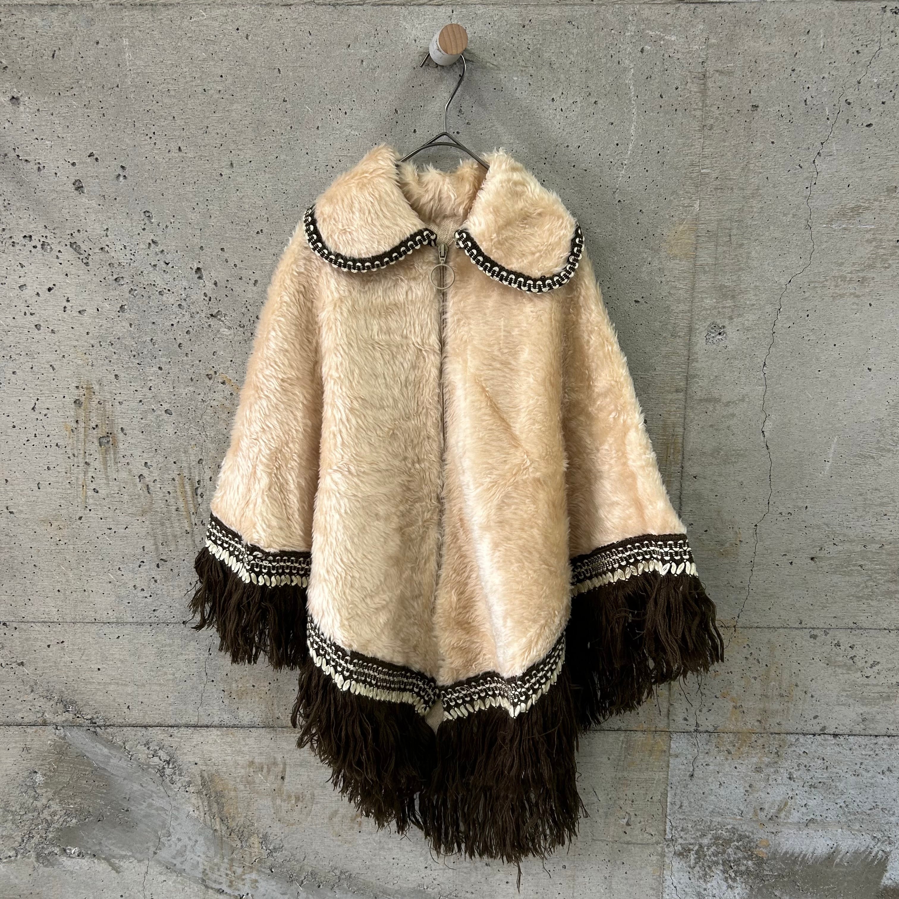 faux fur poncho