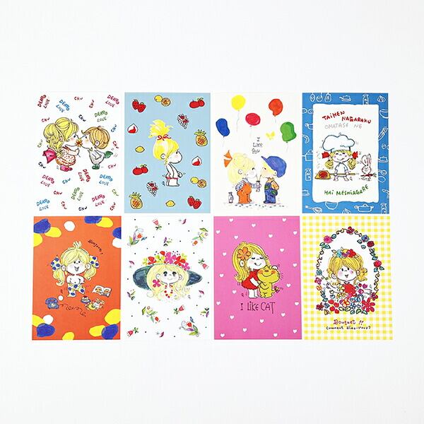 水森亜土 フラワー ポストカード (ホワイト) 文具 | キャラクター