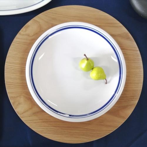 『コントルノ ブルー』24cmプレート　ミート皿　丸皿　カフェ風食器　おしゃれな食器　業務用食器