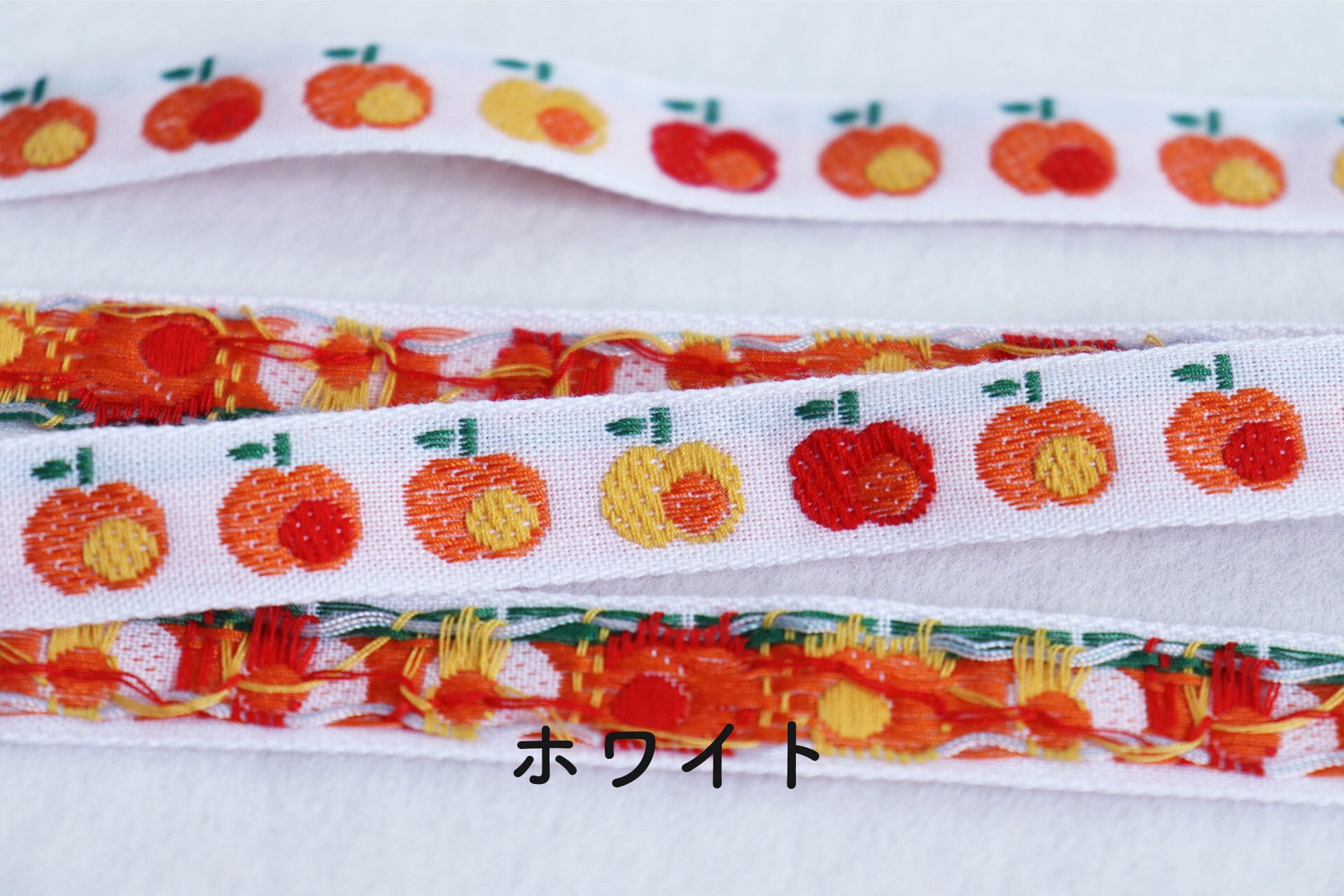 反物(15m)15%OFF 全3色 りんご 12mm幅 チロルリボン | レピヤンリボン