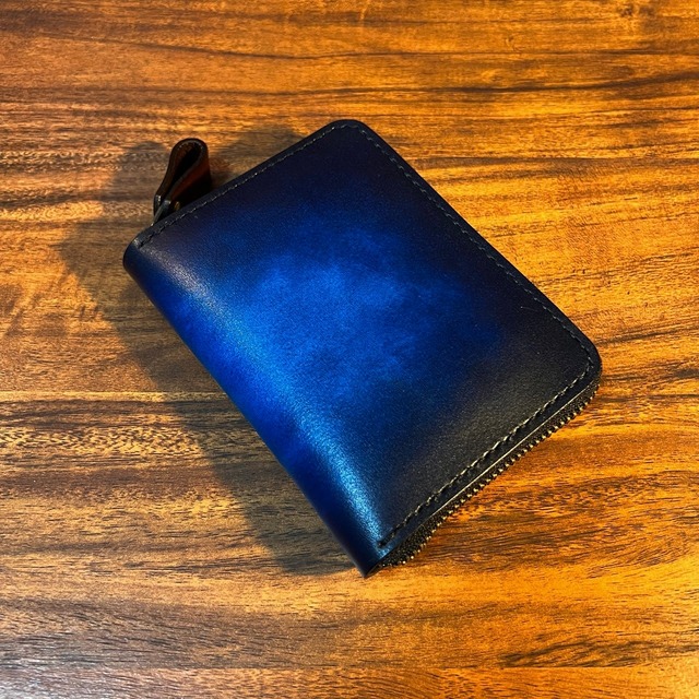 ラウンドファスナー半財布 / ブルー（青+紺）