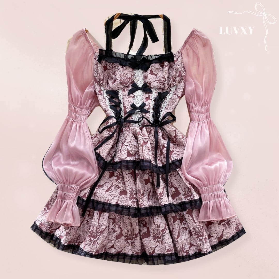 レースホルターネックドレス♥LA219