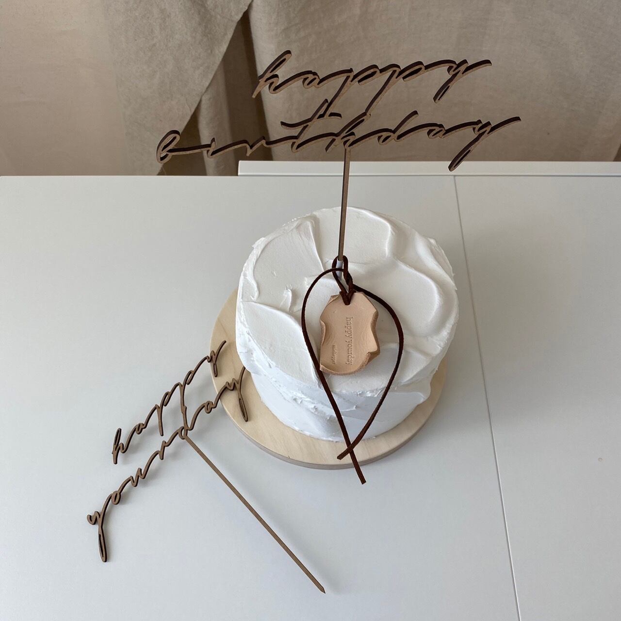 wood cake topper