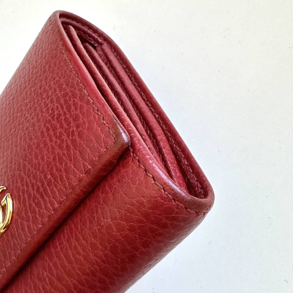 グッチ GUCCI 二つ折り財布 GGマーモント レッド | 万福財布