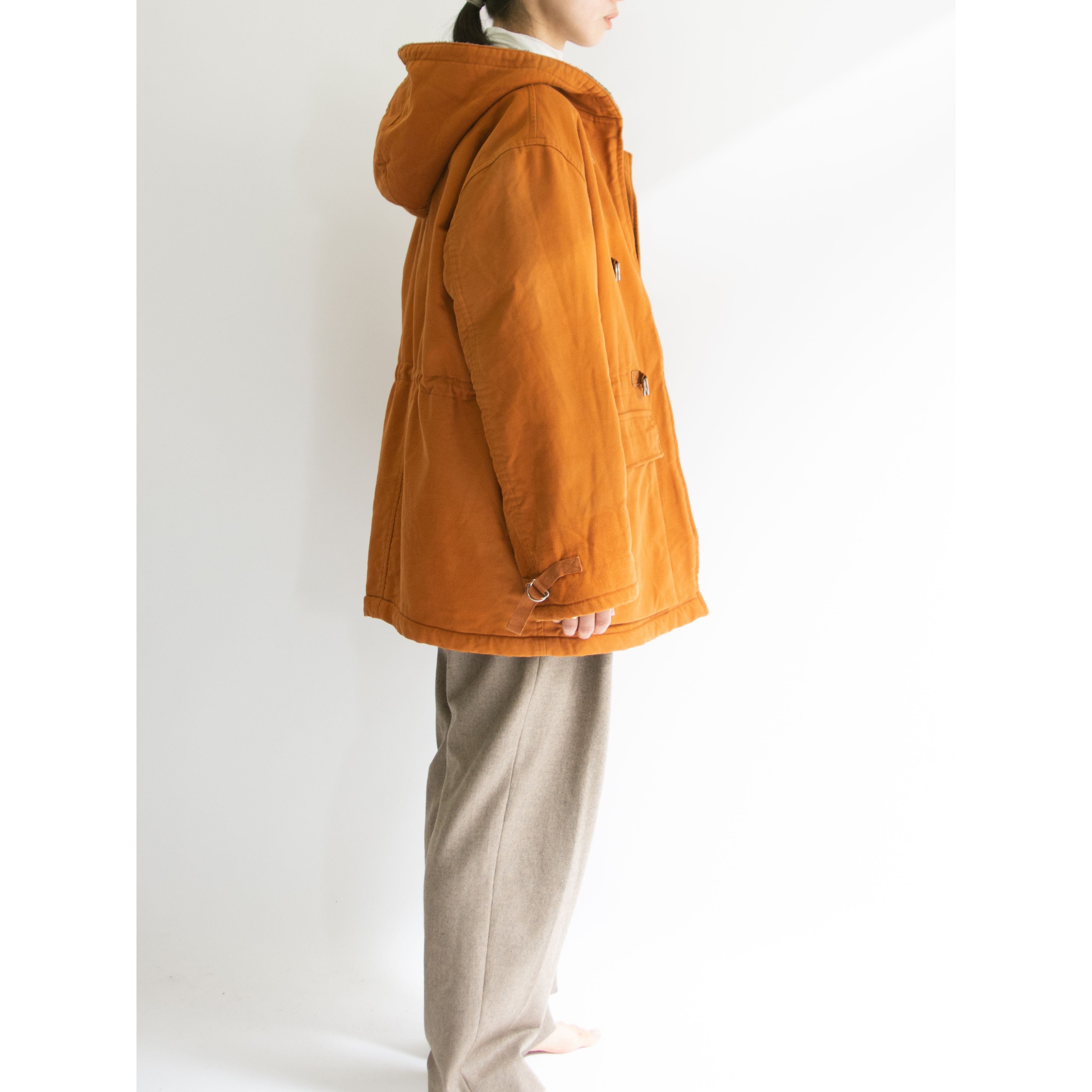 【I.S. ISSEY MIYAKE】Made in Japan 100% Cotton Hooded Coat(アイエス イッセイミヤケ 日本製コットンフードコート 裏ボア)