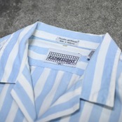 double pocket stripe open collar shirt