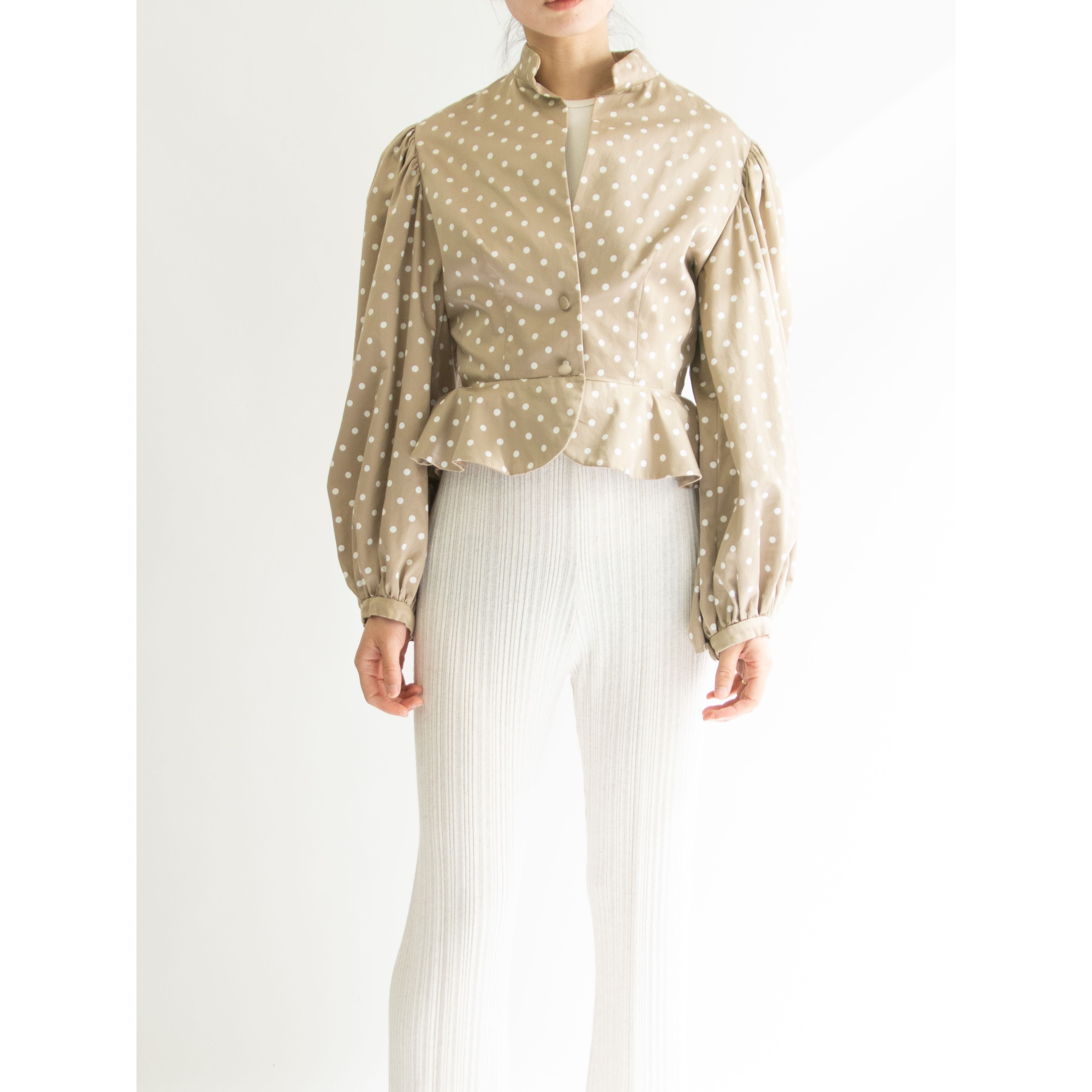 【Sophie Nat PARIS】Made in France 80's 100% Cotton Dot Jacket(フランス製 ドット柄コットンジャケット)