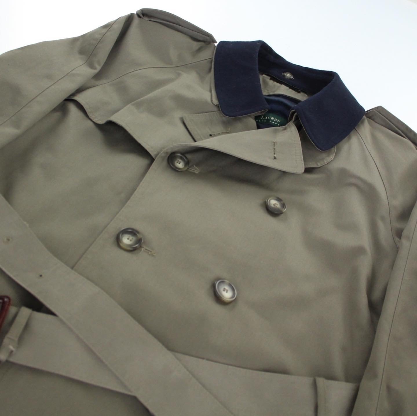 LAUREN RALPH LAUREN 襟切替 ダブルトレンチコート 着脱可ライナー付き