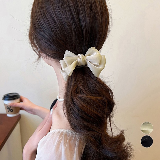 ヘアクリップ リボン レディース ヘアアレンジ おしゃれ ヘアアクセサリー 大人可愛い まとめ髪 上品清楚