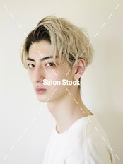 【メンズ】ハイトーン波巻きセンターパート