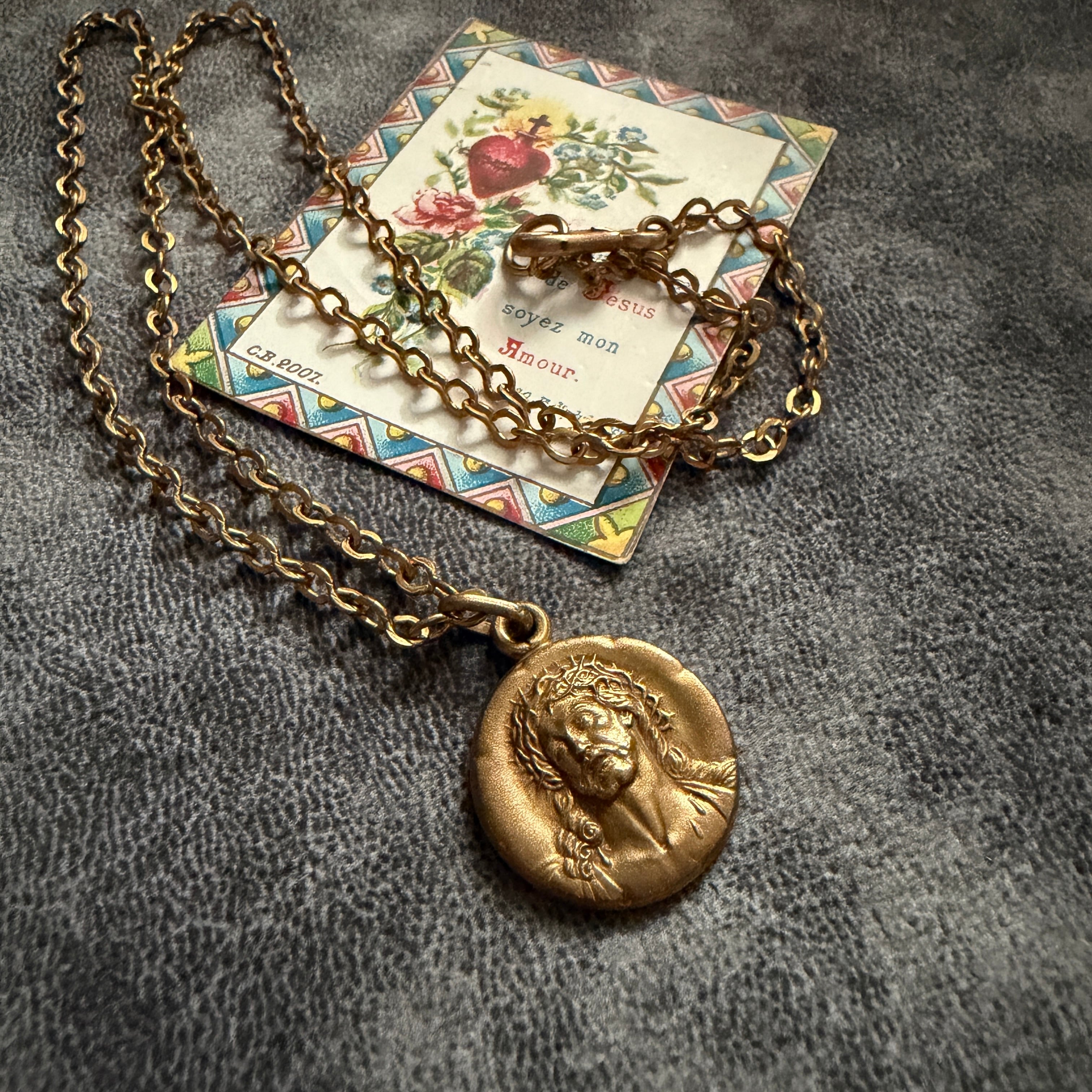 イエス・キリスト | Antique medaille Mary