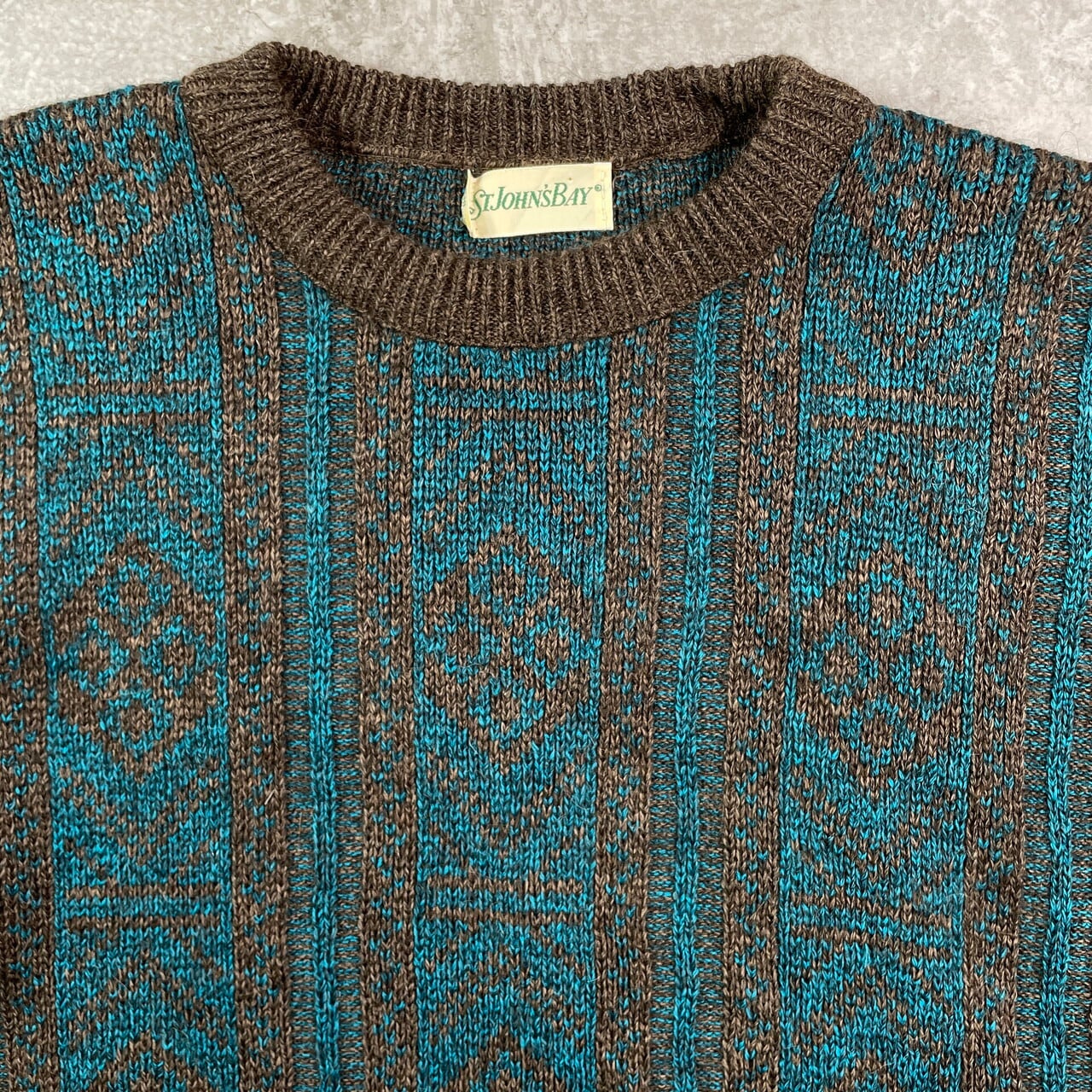 90年代 STJOHN'S BAY セントジョーンズベイ 総柄 ニットセーター