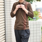 pattern polo shirt brown