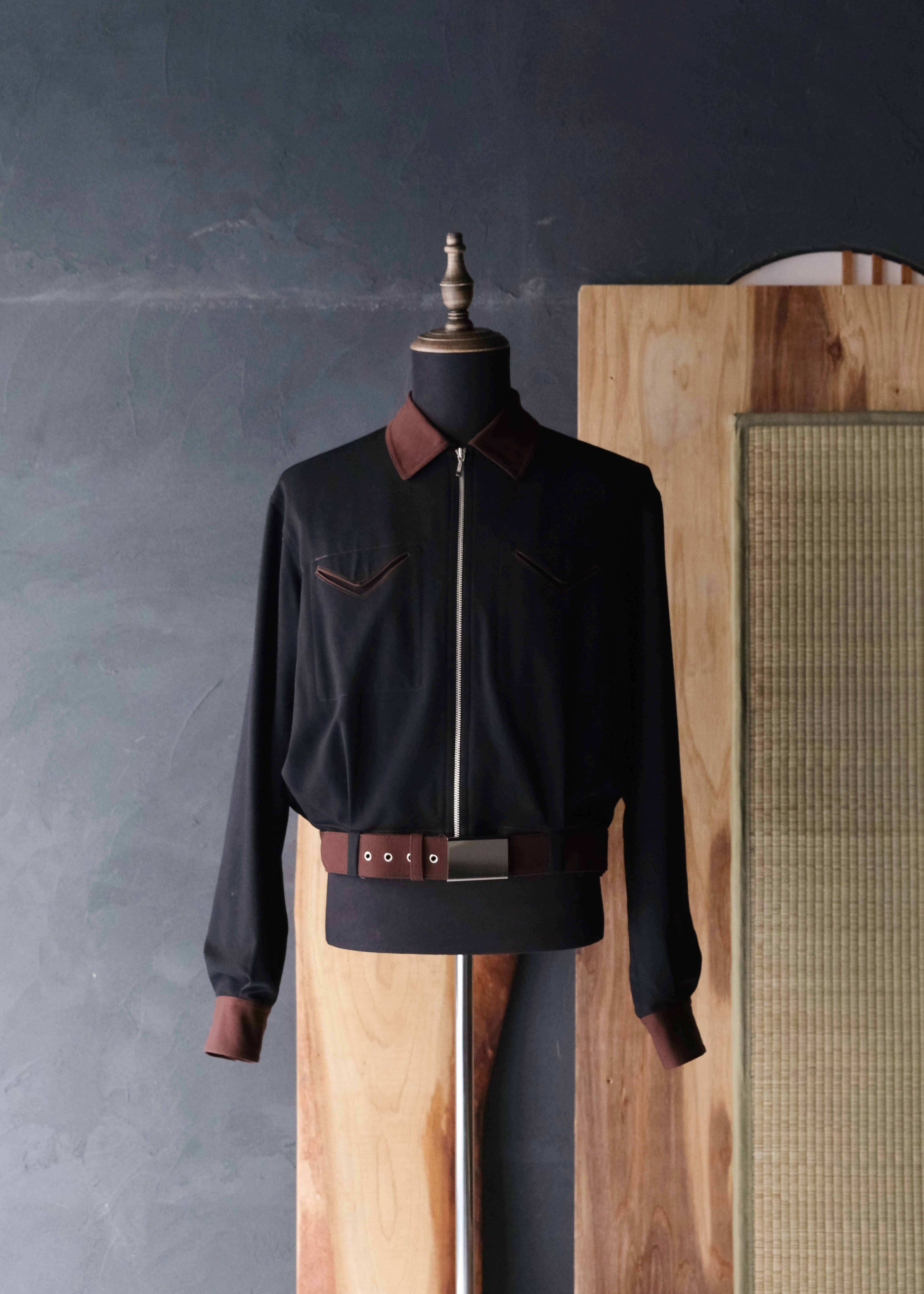 Jean Paul Gaultier HOMME belted wool gabardine blouson | CETTEN
