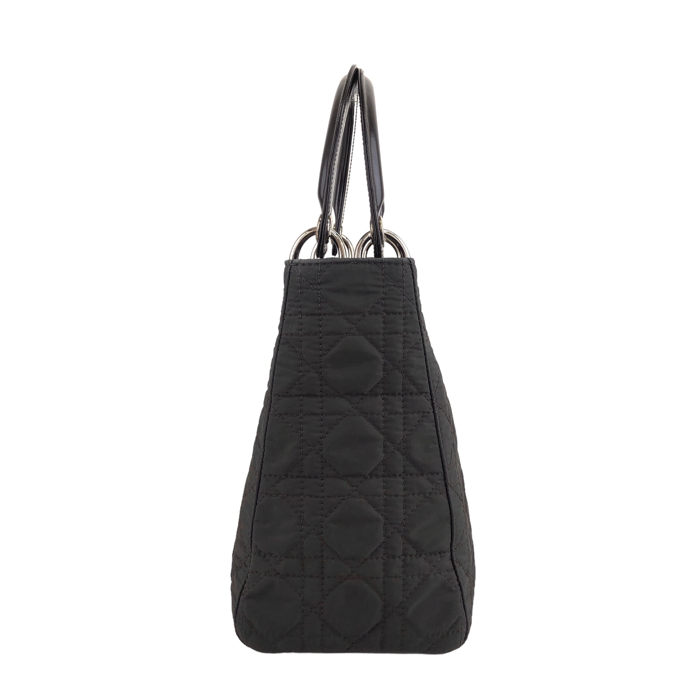 【中古】 クリスチャンディオール ハンドバッグ カナージュ ブラック ナイロン Christian Dior クリスチャン ディオール カナージュ ハンドバッグ