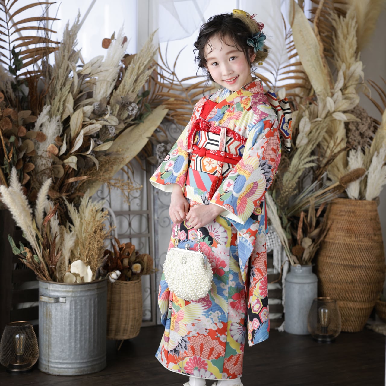 七五三　7歳　着物セット　お祝い　寿　帯　着物　襦袢　神社　お参り　京都　呉服