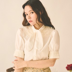 original tulle frill scarf blouse