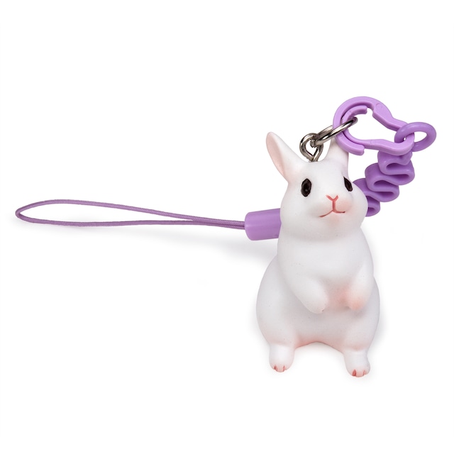 hamuco うさぎ ネザーランドドワーフ ストラップ HS-2002 ホワイト hamuco うさぎ ネザーランドドワーフ ストラップ HS-2002 ホワイト