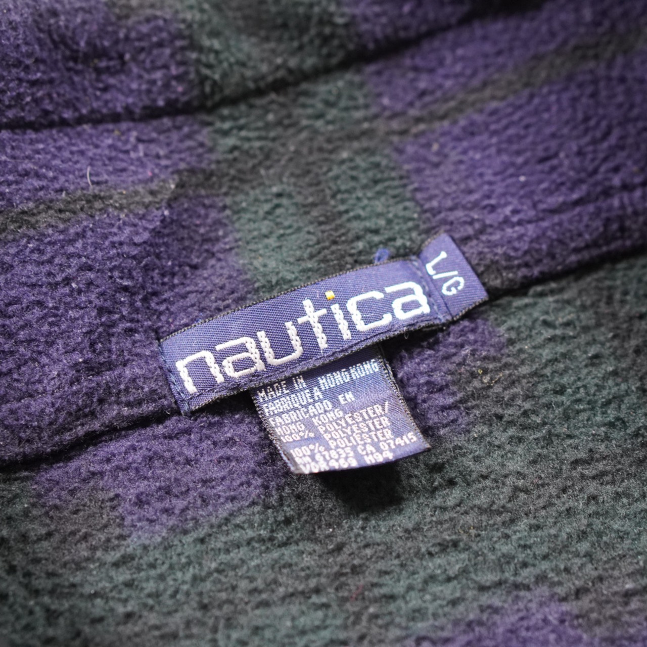 90s NAUTICA fleece pullover "black watch" L 古着 - 13