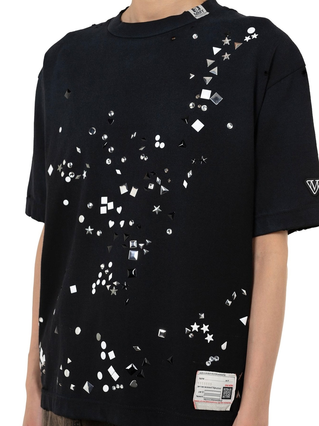 【25AW】Maison MIHARA YASUHIRO ミハラヤスヒロ / Embellished Distressed T-Shirt / Tシャツ - 1