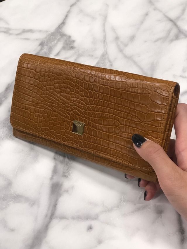 CELINE セリーヌ リザード ブランドロゴ レザー 財布 ブラウン vintage ヴィンテージ オールドセリーヌ 45j62z