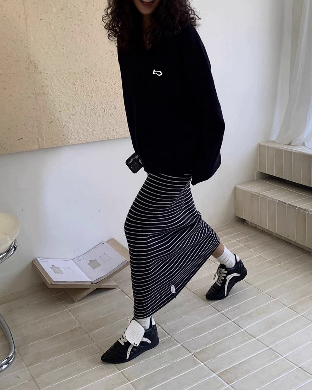 リブストライプタイトスカート A0552 - 2