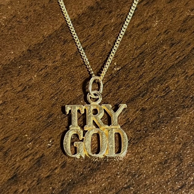 VINTAGE TIFFANY & CO. "TRY GOD" 14K Gold Charm Necklace | ヴィンテージ ティファニー "TRY GOD" 14K ゴールド チャーム ネックレス