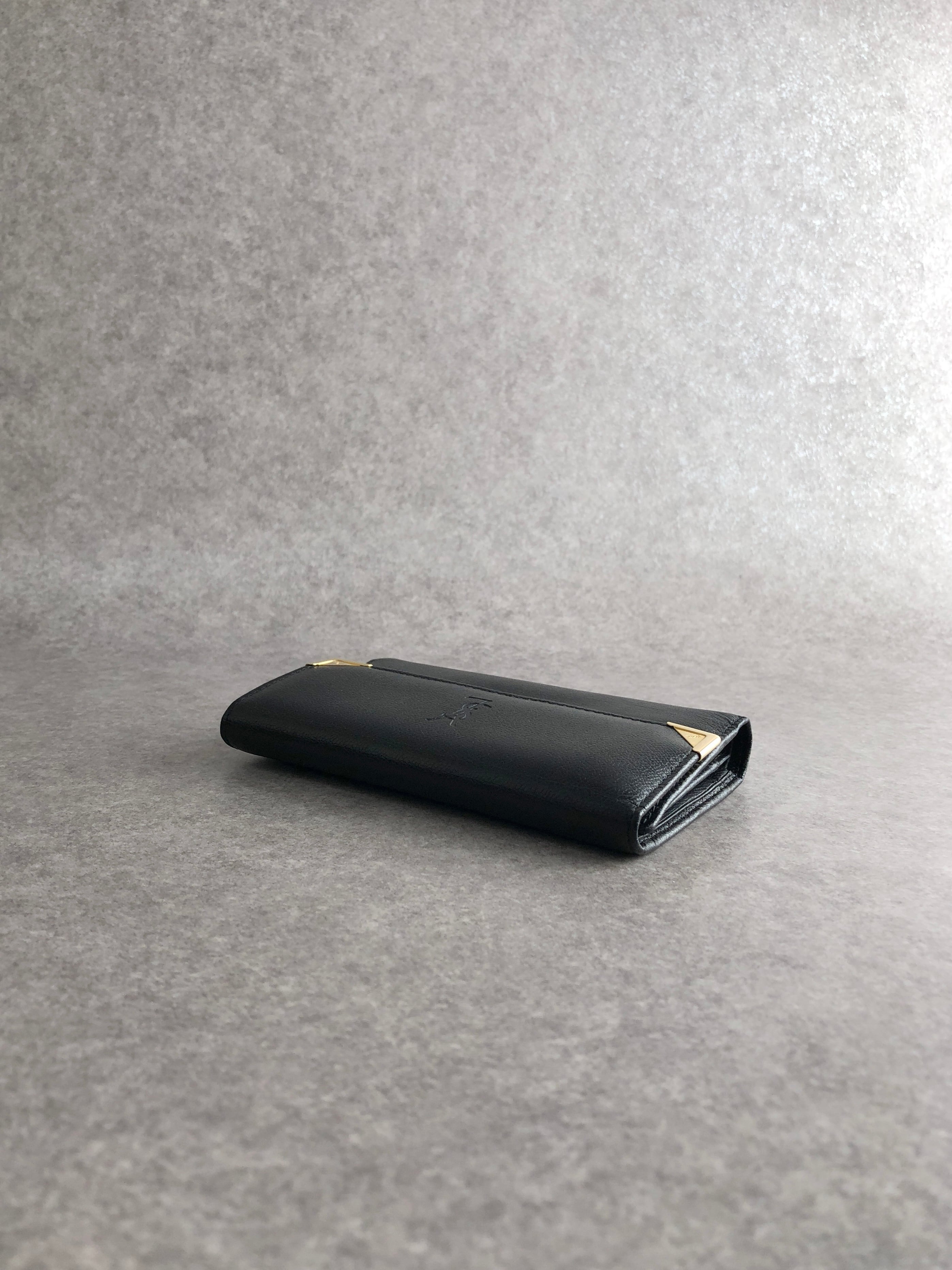 Yves Saint Laurent イヴ・サンローラン 財布 ブラック YSL レザー 3