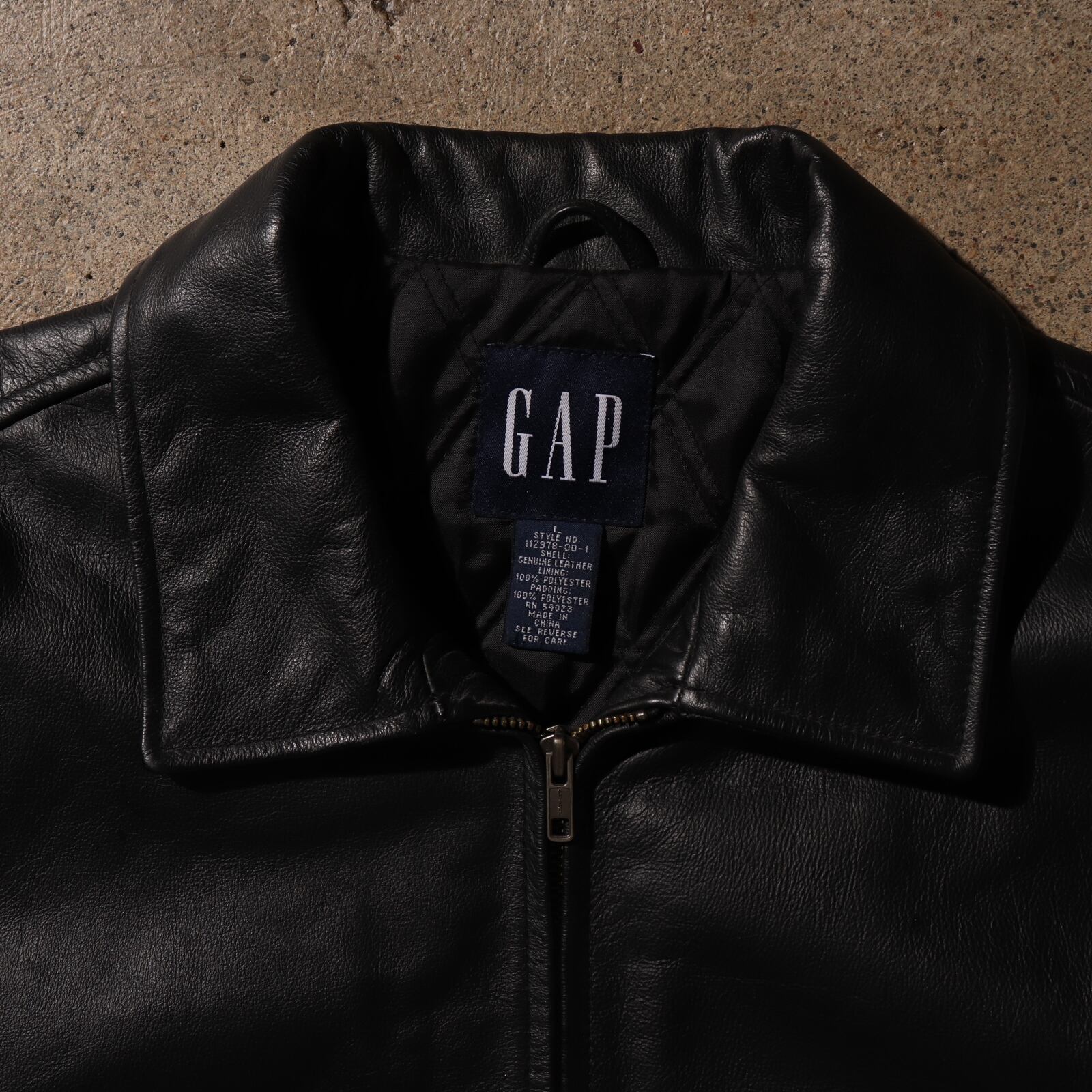 美品 OLD GAP 愛し 90s 00s レザージャケット 黒 表記S 着用感M位