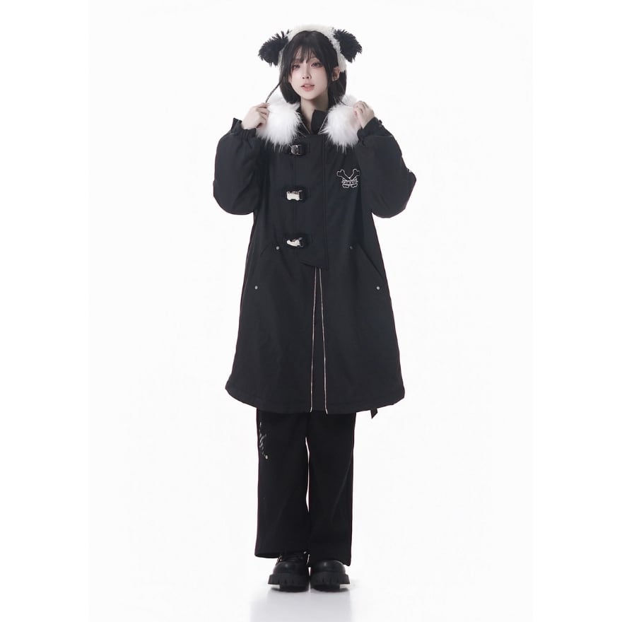 サブカル地雷系 コート モッズコート フェイクファーコート Y2K