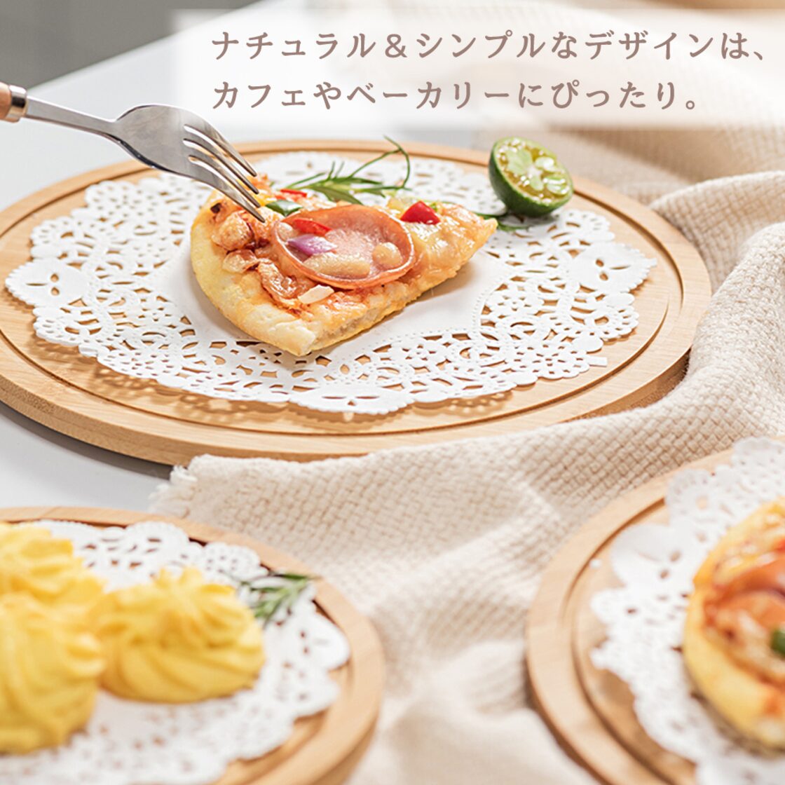 Kidondsn(キドンドスン) 木製プレート、木製トレイ、ティートレイ 