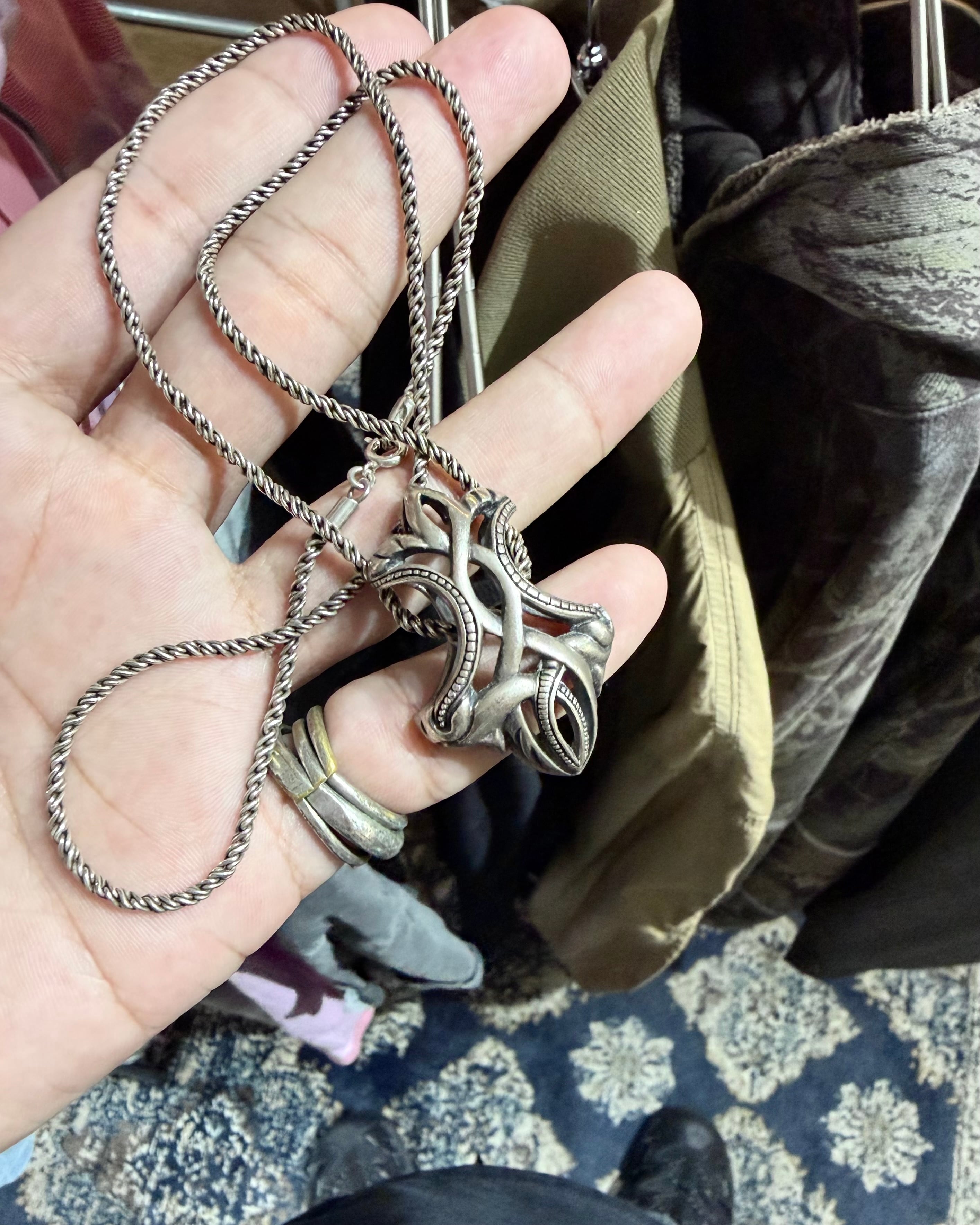 " Special - Silver 925 " Unknown Tribal motif Design vintage necklace
