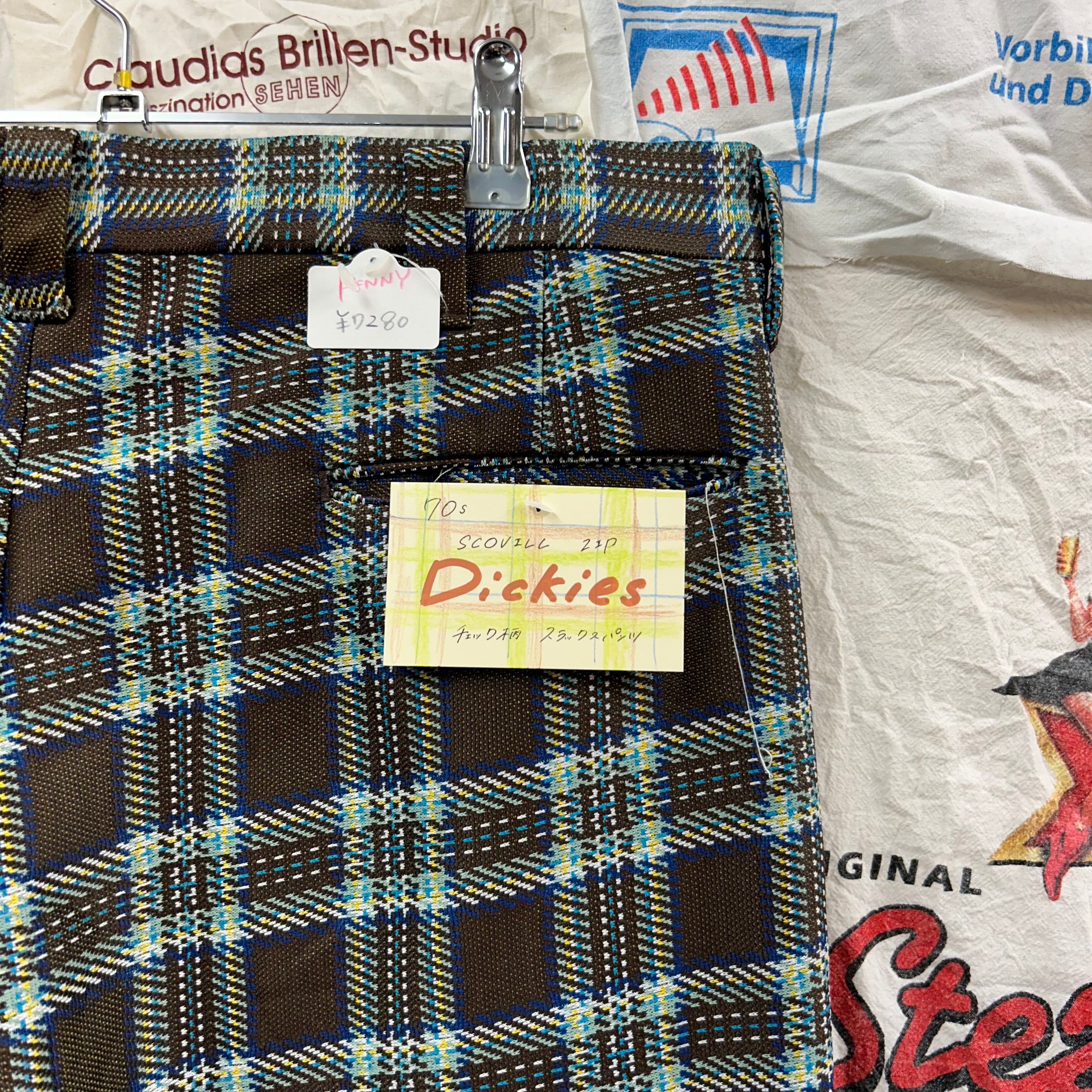 70s SCOVILL ZIP Dickies チェック柄スラックスパンツ | 古着屋PENNY