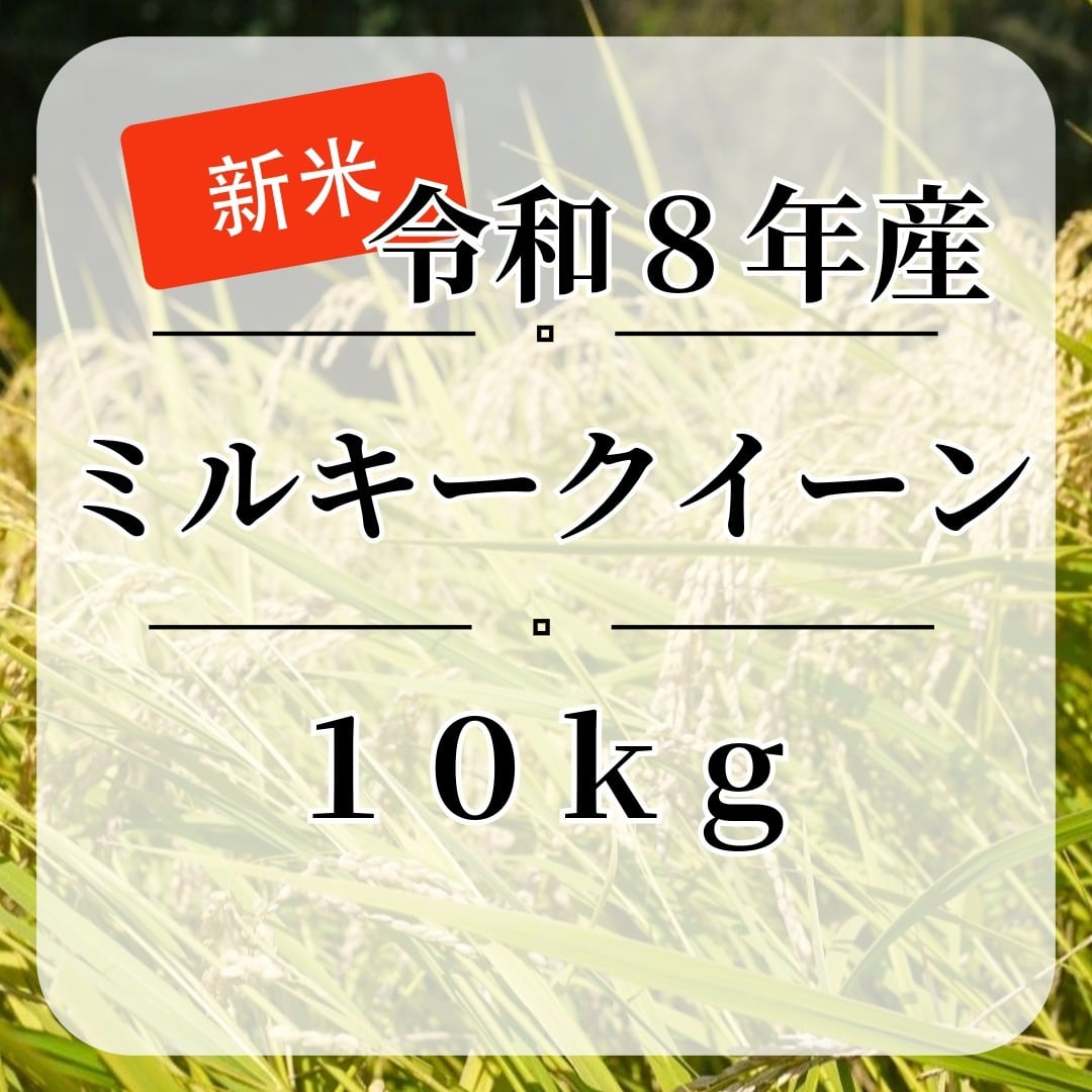 新米『ミルキークイーン』【白米・無洗米】10kg・送料無料 | 上野さん