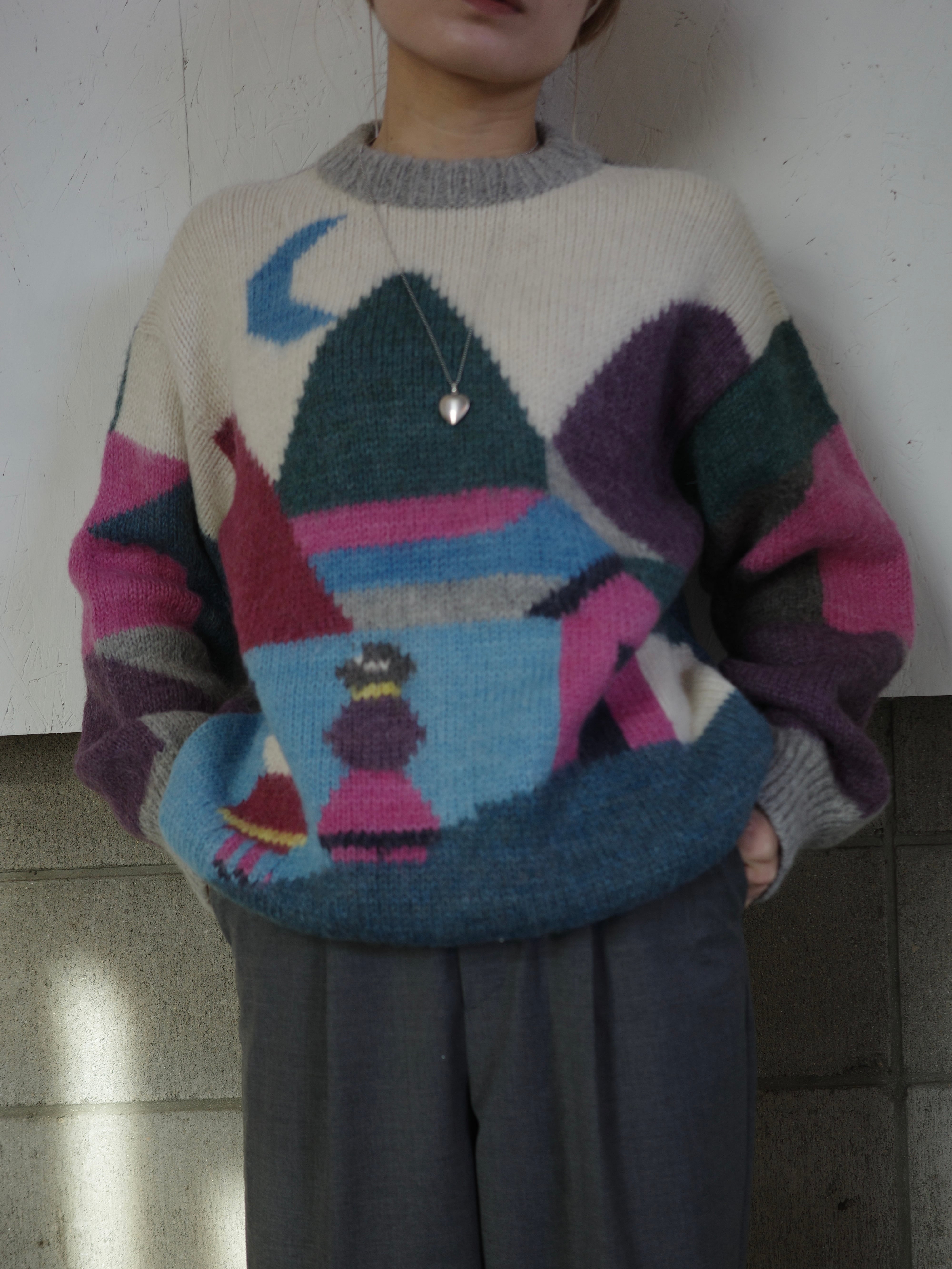 <vintage>paysage color wool knit