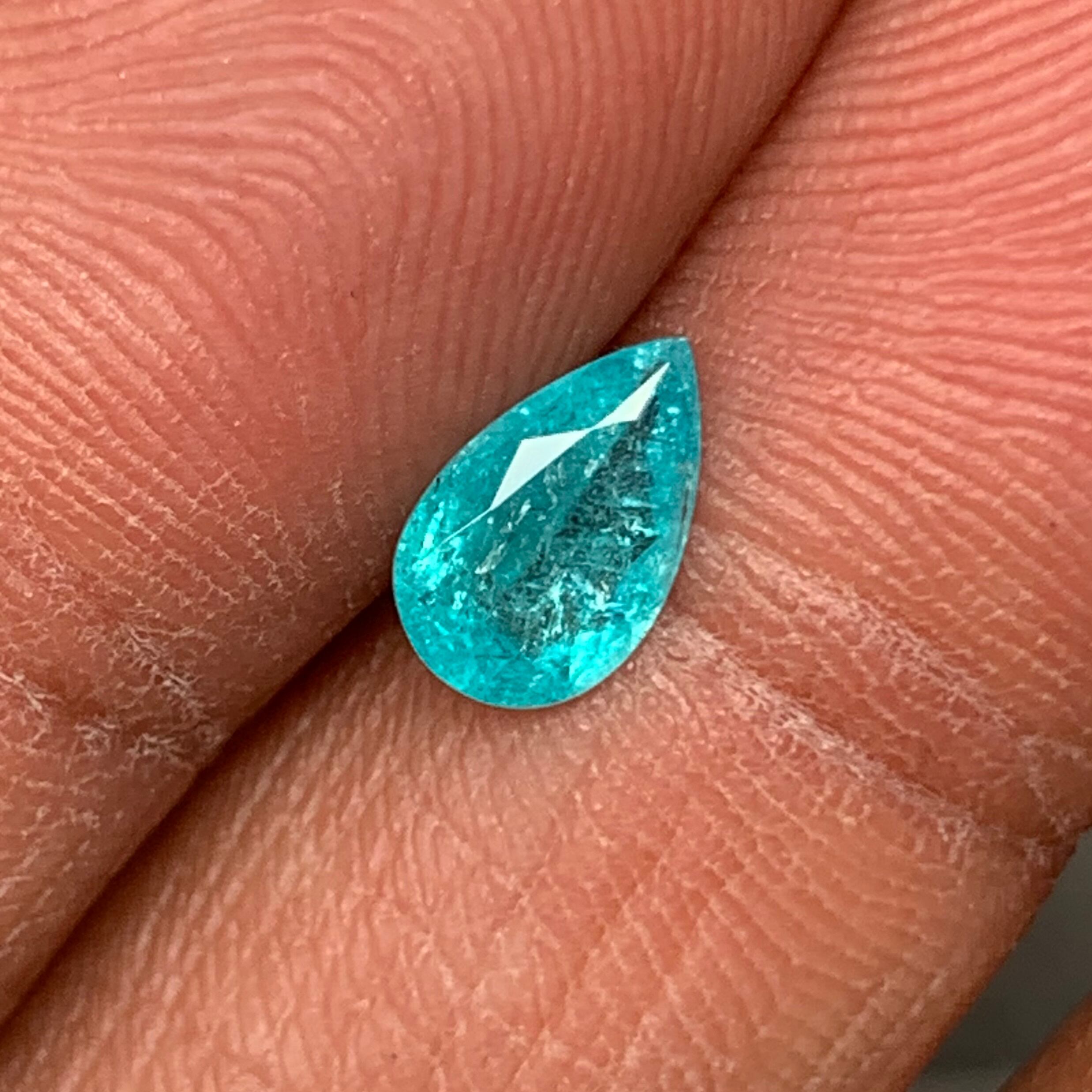 手芸素材・材料 パライバトルマリン ブラジル産 0.13ct グリニッシュブルー