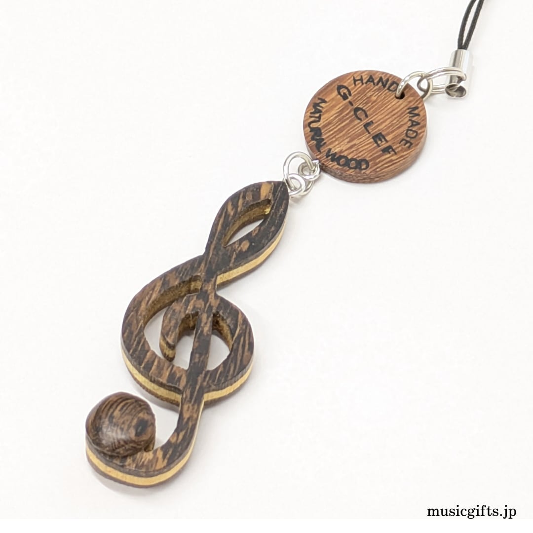 木製ストラップ ト音記号