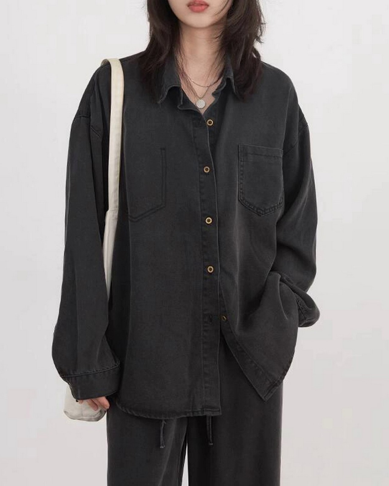 シャツワイドレッグパンツスーツ A0217 - 5