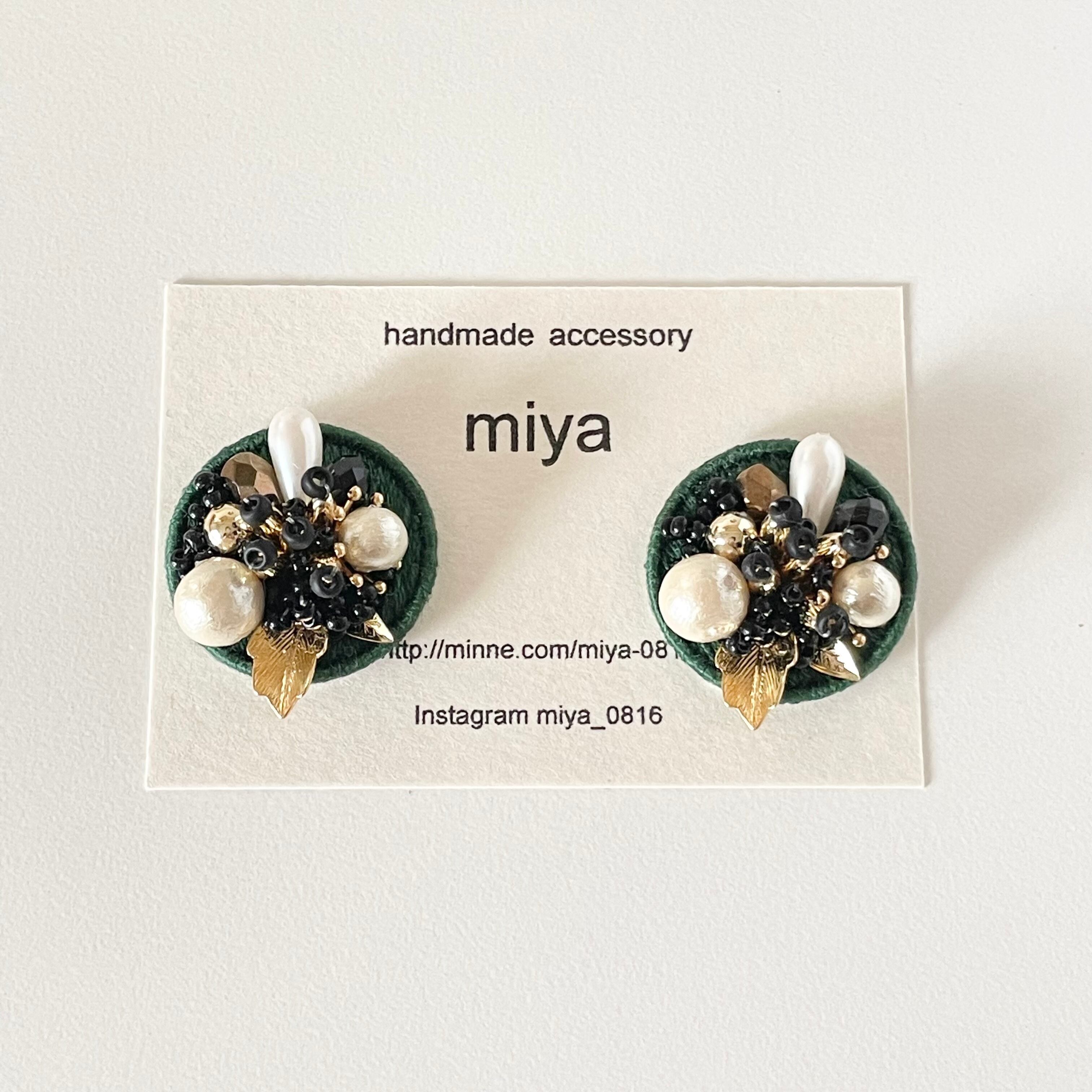 miya accessory MORIMORIピアス・イヤリング［緑・リーフ 
