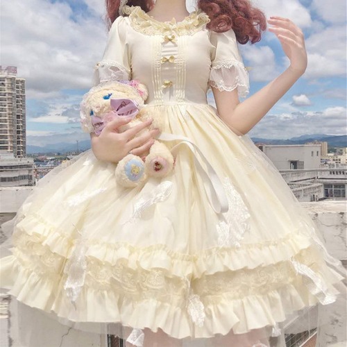 ✞ プリーツレースラウンドネック スウィート ✞ゴスロリ SM ミリ 甘ロリ クラロリ 和ロリ エレガント 黒ロリ 姫ロリ 華ロリ BB-BB2538548