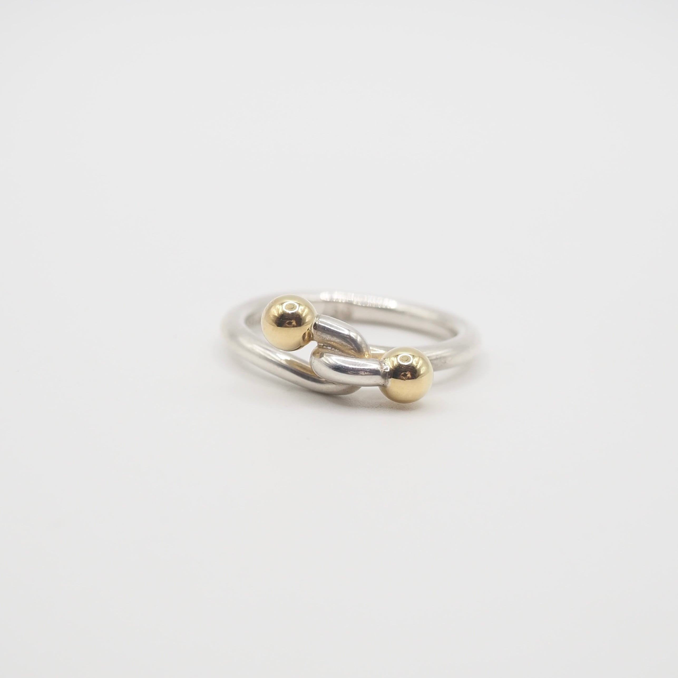【美品・付属有】TIFFANY&Co.ラブノットリング 925×K18 約13号 Tiffany&Co. 約7号 ラブノットリング シルバー925 K18 ティファニー
