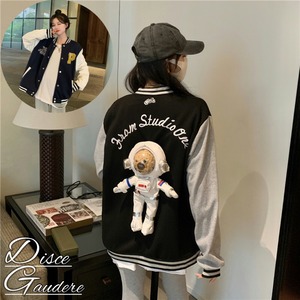 【韓国通販 dgo】bear design baseball jacket 2colors（B1314）