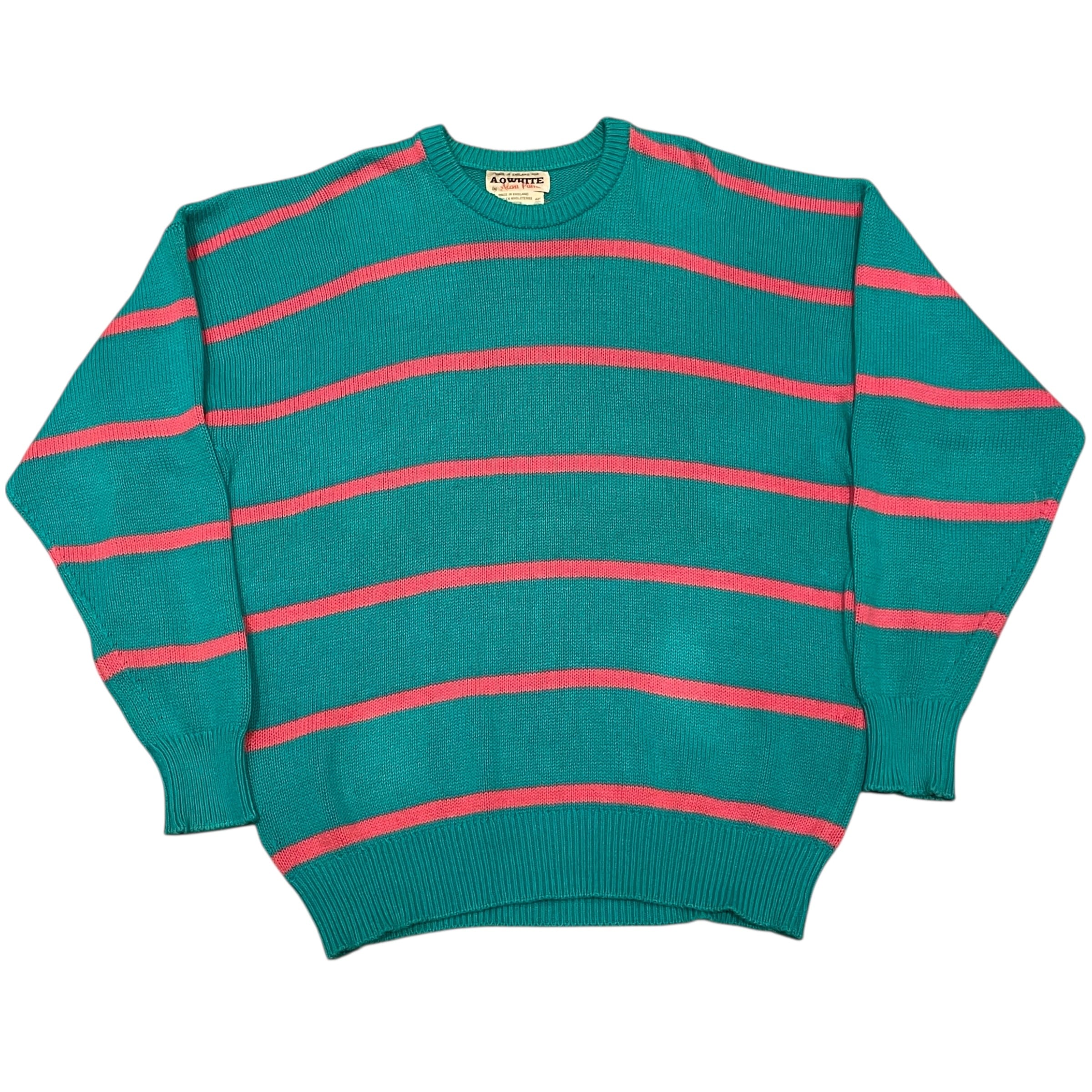 70s~80s Alan Pain border knit sweater