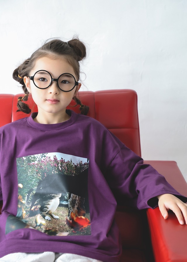 【 michirico 26AW 】  The Cats' Move BigT / MR26AW-07 / バイオレット / KIDS