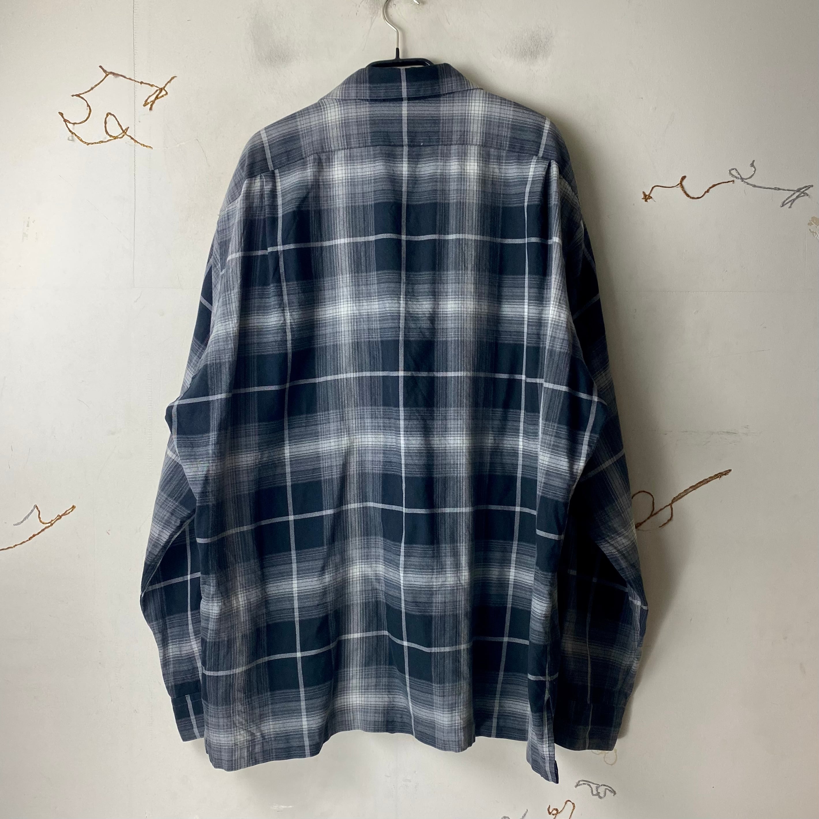 vintage POLO by RALPH LAUREN ombré check pattern open collar shirt 