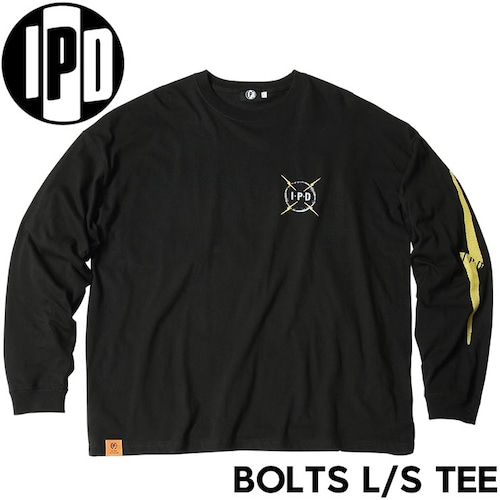 IPD アイピーディー BOLTS L/S TEE ロングスリーブTEE ロンT IPDLSBL-1004 BK/YL 日本代理店正規品L
