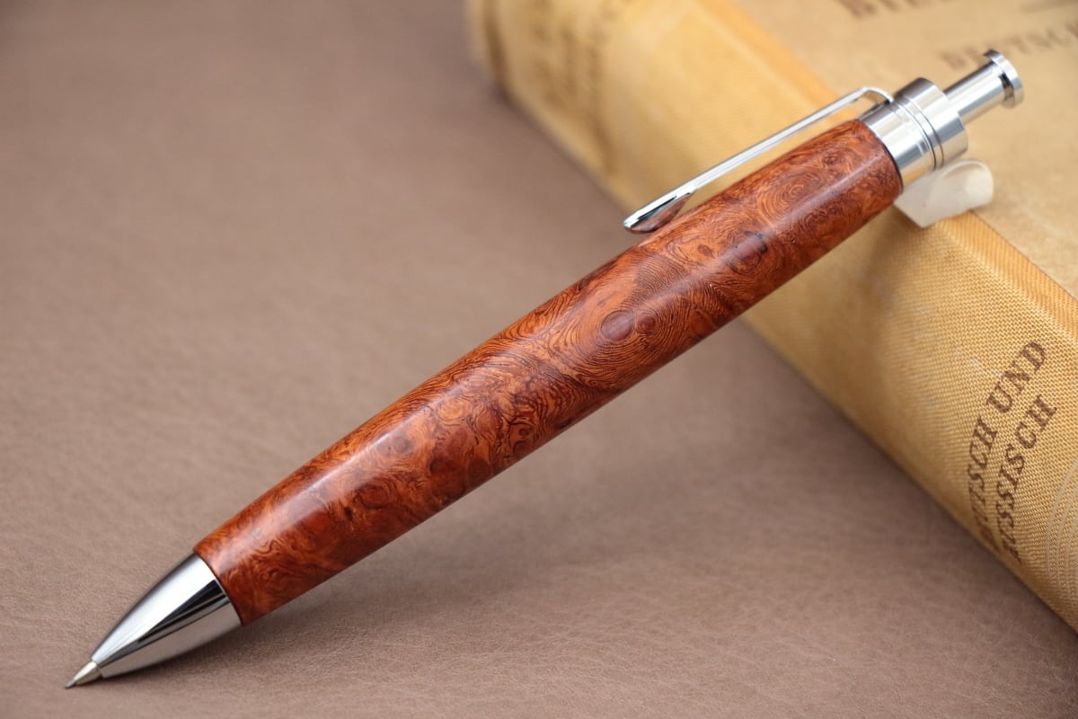 花梨瘤 カリン瘤 瘤杢・Pencil 0.5mm」木軸シャープペンシル Viriditas